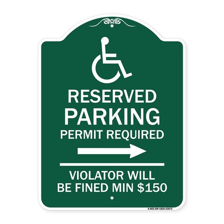 Signmission Modern Isa Connecticut Reserved Parking Permit Required Violators Fin Alum, 18" x 24", GW-1824-23872 A-DES-GW-1824-23872